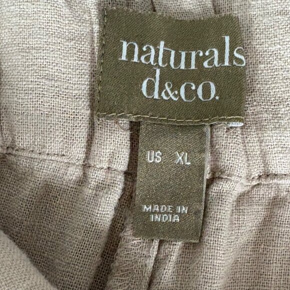 Naturals D&Co Womens Wide‎ Leg Linen Pants Size XL Beige Coastal Laggenlook - Picture 3 of 8